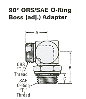 90o ORS-SAE O-Ring Boss Adapter